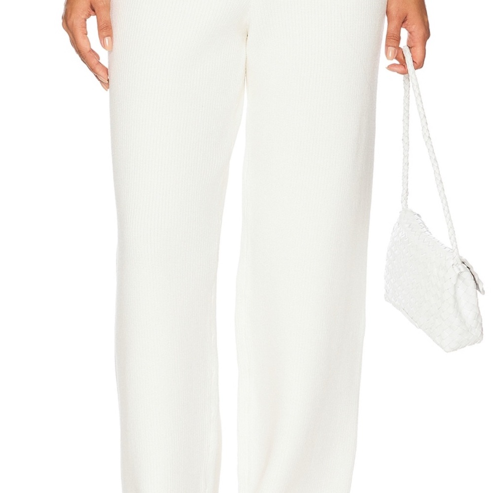 SER.O.YA Shaina Knit White Wide Leg Pants
